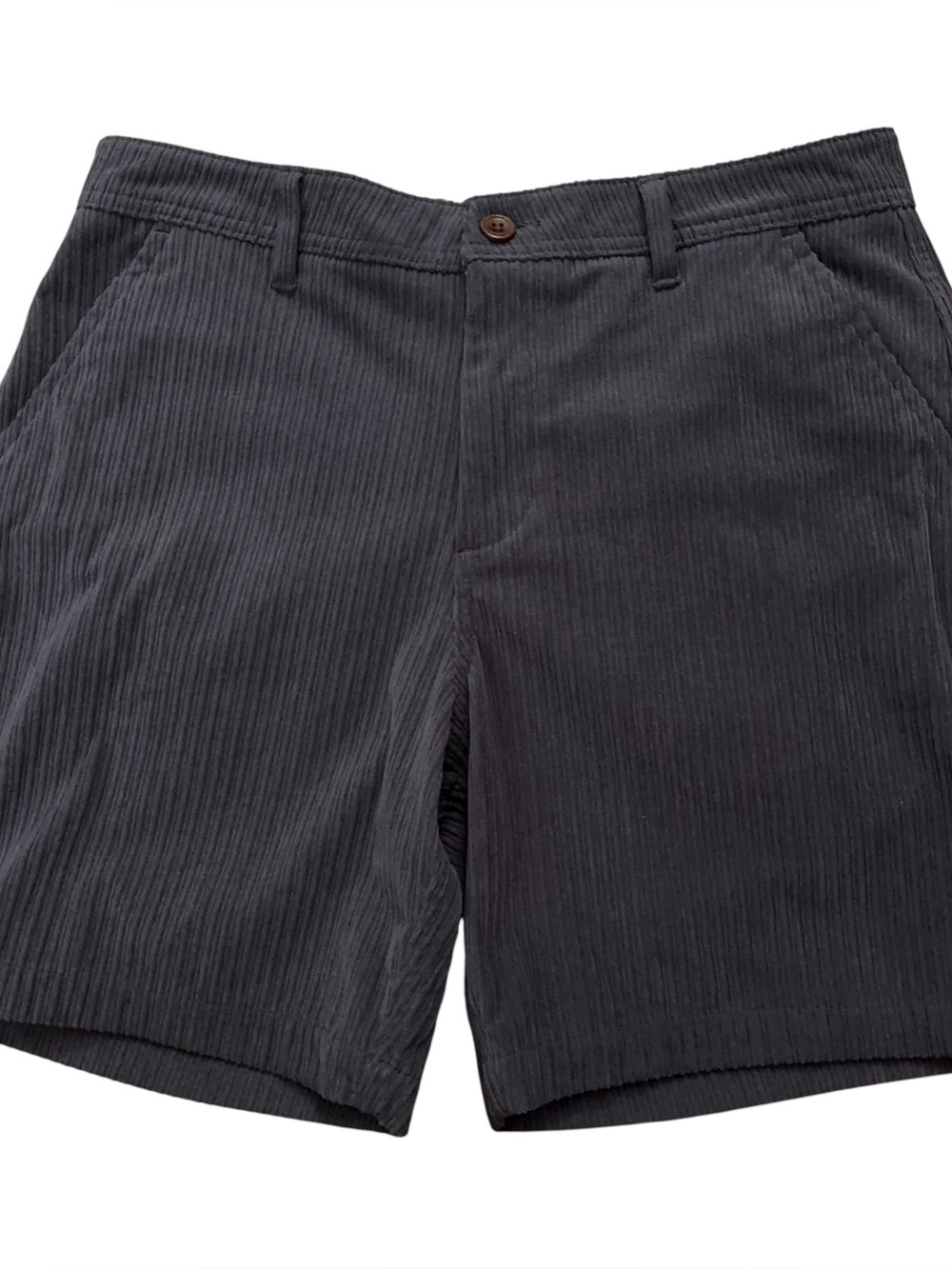Katin Kenneth Shorts Mens Size 32 Corduroy Stretch 7" Inseam Flat Front Gray